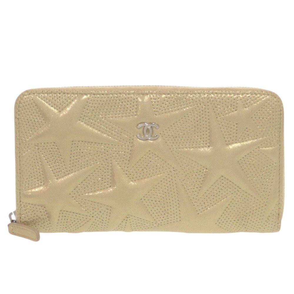 CHANEL Gold Leather Wallet
